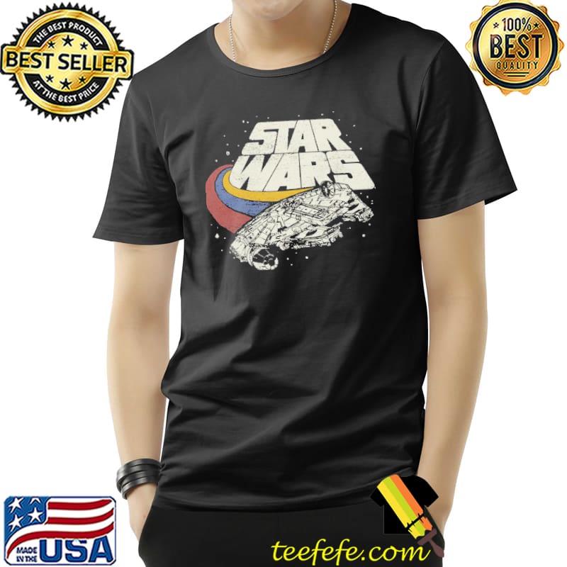 Awesome Star Wars Falcon Ship Three Stripes Graphic Retro Vintage Shirt Unisex Awesome Star Wars Falcon Ship Three Stripes Graphic Retro Vintage Shirt Unisex