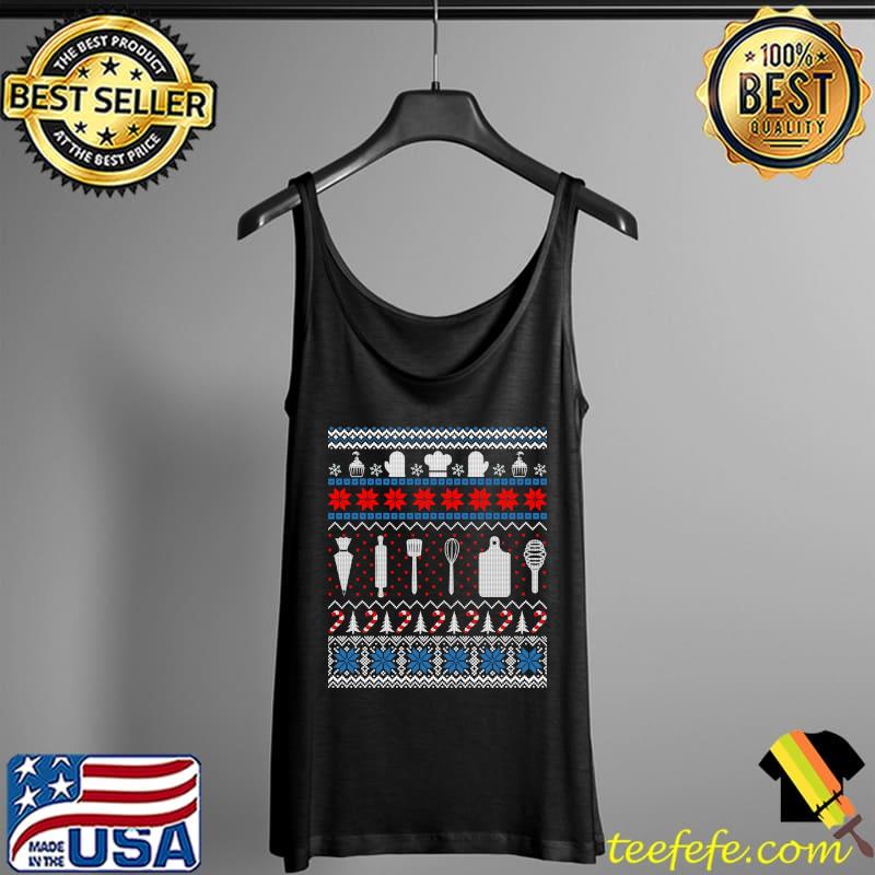 Baking Ugly Christmas Sweater Funny Gifts For Baker T- Tank Top Baking Ugly Christmas Sweater Funny Gifts For Baker T- Tank Top