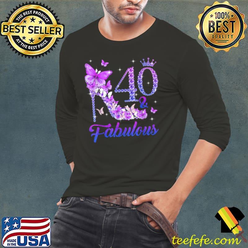 Best Butterflies High Heels 40 & Fabulous 40th Birthday Women’s T Shirt Long Sleeve Tee Best Butterflies High Heels 40 & Fabulous 40th Birthday Women’s T Shirt Long Sleeve Tee