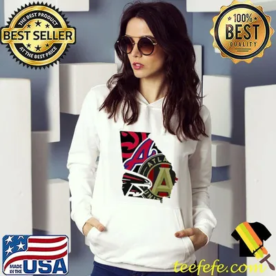 Best Georgia Teams 4 Atlanta Braves Falcons Hawks United FC State Outline Shirt