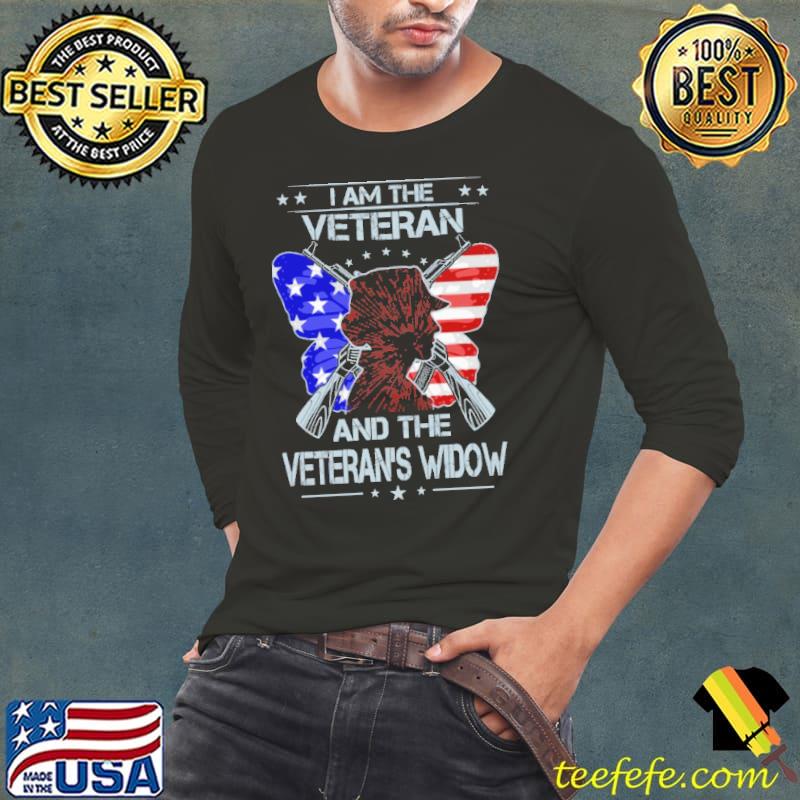Best I Am The Veteran And The Veteran's Widow Butterfly Shirt Long Sleeve Tee Best I Am The Veteran And The Veteran's Widow Butterfly Shirt Long Sleeve Tee