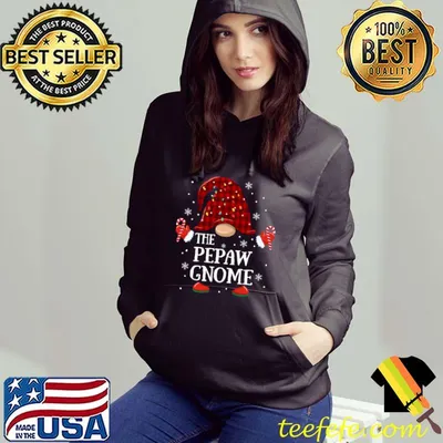 Best Pepaw Gnome Buffalo Plaid Matching Family Christmas T-shirt