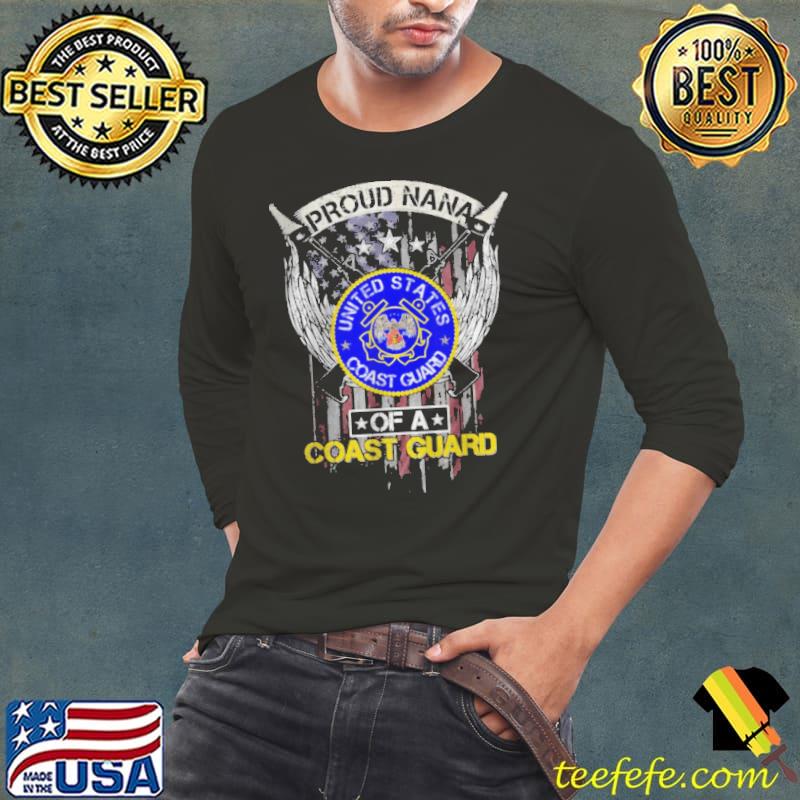 Best Vintage usa American flag proud nana of a us coast guard Long Sleeve Tee Best Vintage usa American flag proud nana of a us coast guard Long Sleeve Tee