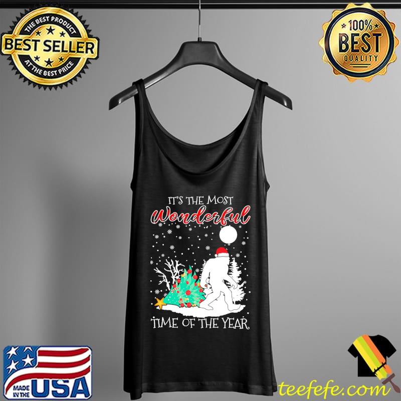 Bigfoot It's The Most Wonderful Time Of The Year Christmas Shirt Tank Top Bigfoot It's The Most Wonderful Time Of The Year Christmas Shirt Tank Top