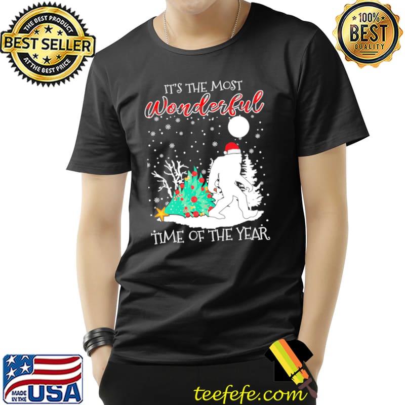 Bigfoot It's The Most Wonderful Time Of The Year Christmas Shirt Unisex Bigfoot It's The Most Wonderful Time Of The Year Christmas Shirt Unisex