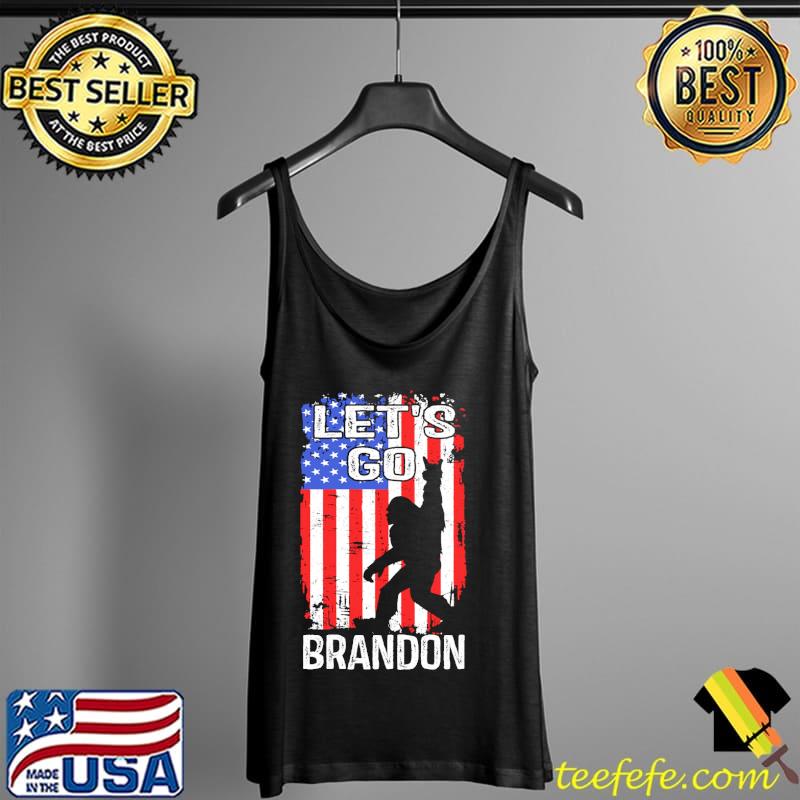 Bigfoot Let's Go Brandon America Flag Shirt Tank Top Bigfoot Let's Go Brandon America Flag Shirt Tank Top