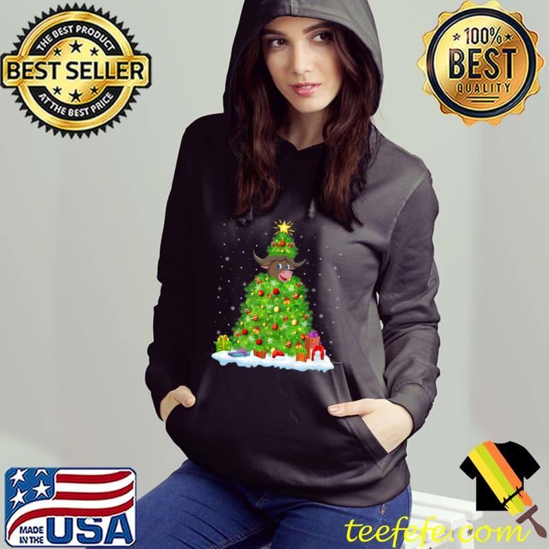 Buffalo Xmas Lighting Tree Funny Buffalo Christmas Premium T-Shirt
