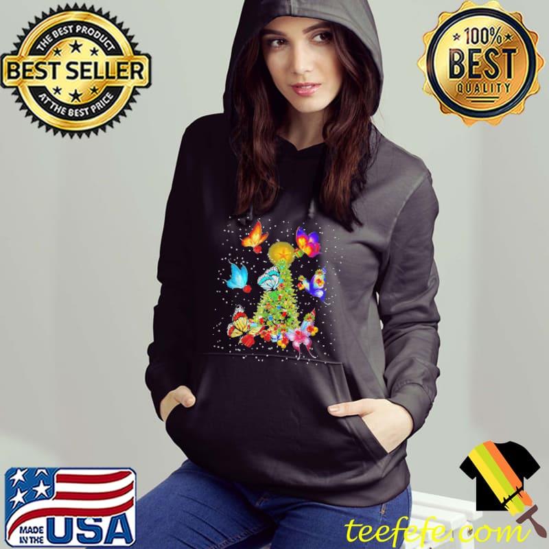 Butterflies christmas tree lights butterfly decor xmas shirt Butterflies christmas tree lights butterfly decor xmas shirt