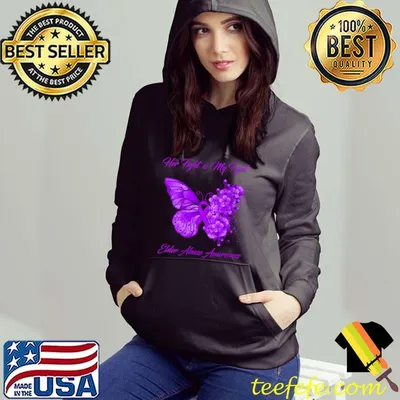 Butterfly Her Fight is My Fight Elder Abuse Awareness T-Shirt