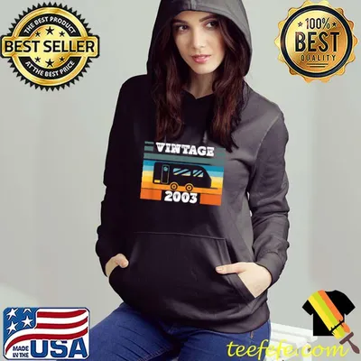 Camping RV Camper Vintage born 2003 Birthday Trailer Caravan T Shirt