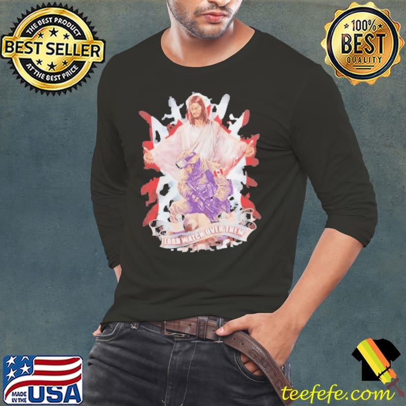 Canadian Soldier And God Jesus Lord Watch Over Them Shirt Long Sleeve Tee Canadian Soldier And God Jesus Lord Watch Over Them Shirt Long Sleeve Tee
