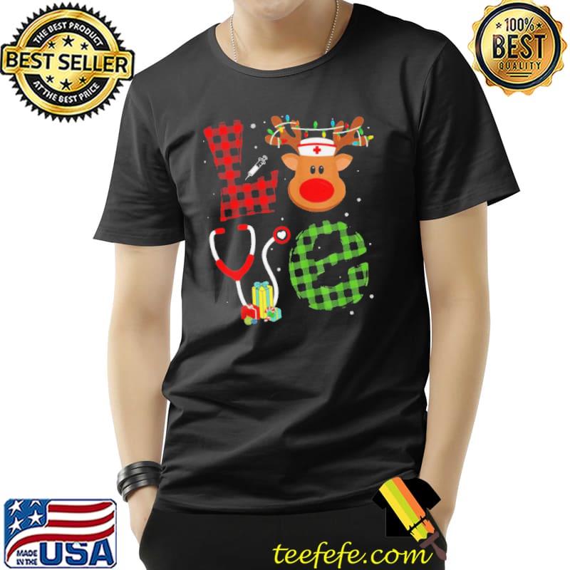 Christmas nurse scrub tops love reindeer nurse Unisex Christmas nurse scrub tops love reindeer nurse Unisex