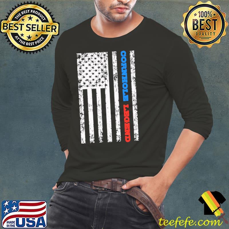 Cornhole Legend Champion America Flag Shirt Long Sleeve Tee Cornhole Legend Champion America Flag Shirt Long Sleeve Tee