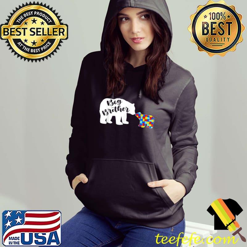 Cute Autism Awareness Big Brother Bear Family Autistic T-Shirt
