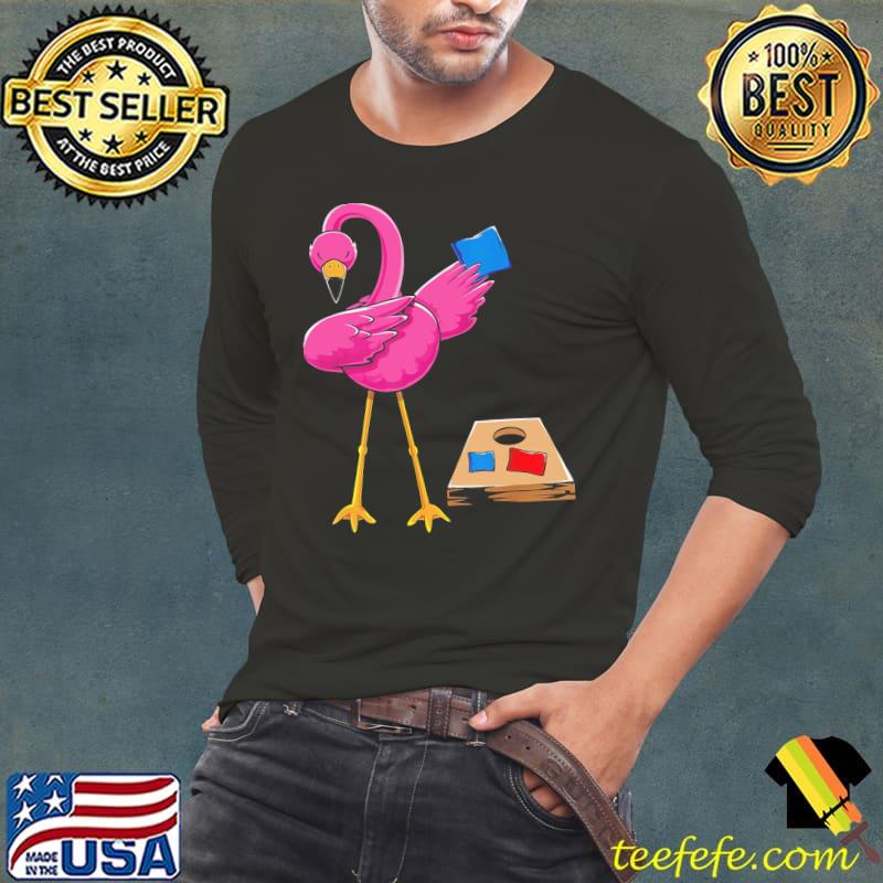 Dabbing Corn Hole Flamingoes Shirt Long Sleeve Tee Dabbing Corn Hole Flamingoes Shirt Long Sleeve Tee