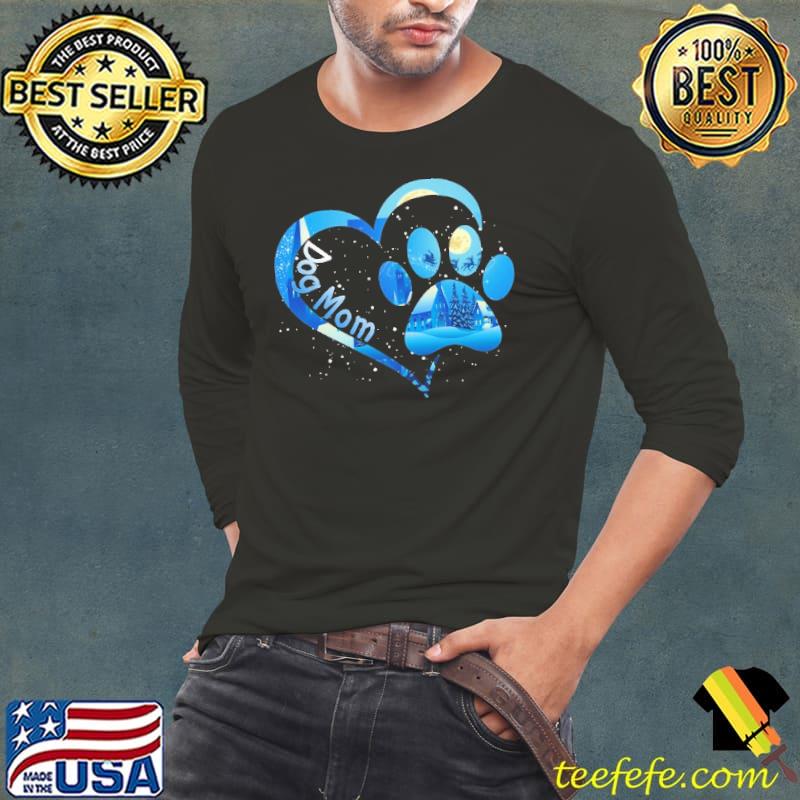 Dog Paw Heart Love Snow Shirt Long Sleeve Tee Dog Paw Heart Love Snow Shirt Long Sleeve Tee