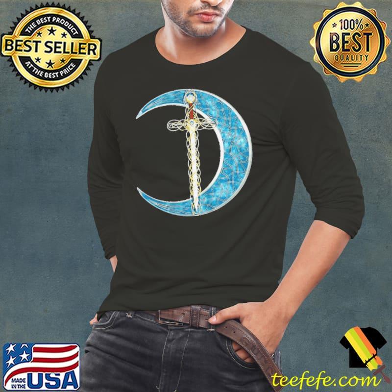 Fantasy moon and celtic sword Long Sleeve Tee Fantasy moon and celtic sword Long Sleeve Tee