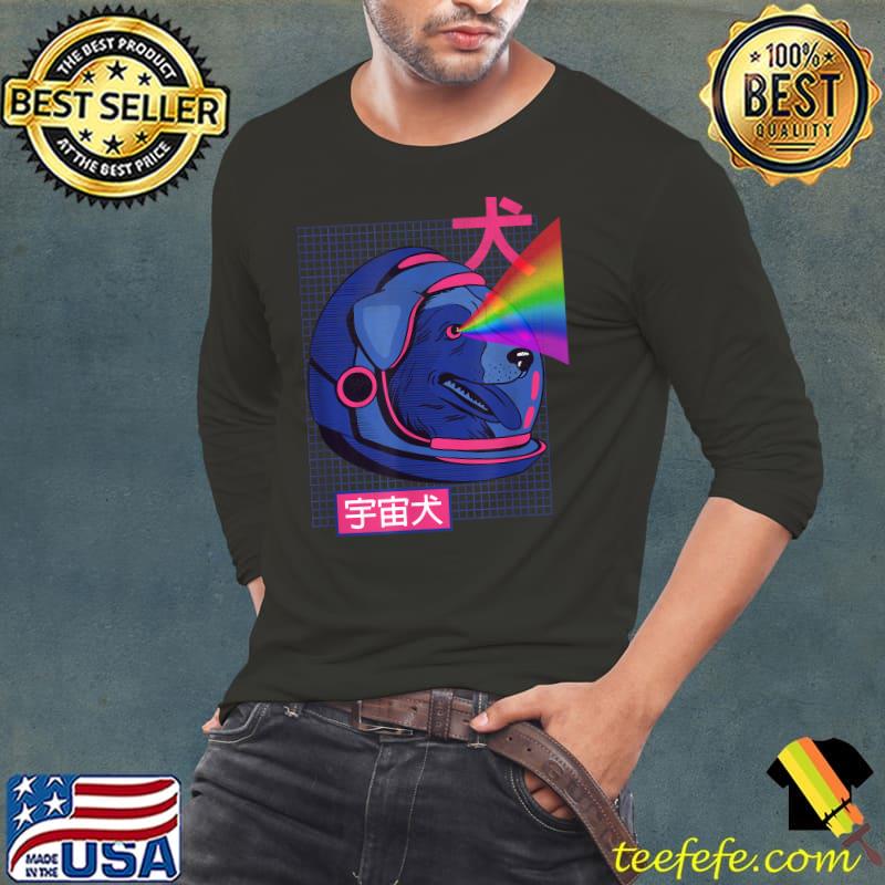 Funny Anime Space Astronaut Dog Laser Eyes Kawaii Meme Retro T-Shirt Long Sleeve Tee Funny Anime Space Astronaut Dog Laser Eyes Kawaii Meme Retro T-Shirt Long Sleeve Tee
