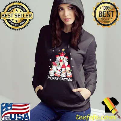 Funny Cats Merry Catmas Merry Christmas Tree Shirt