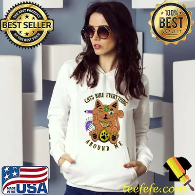 Funny Cats Rule Everything around me T-Shirt