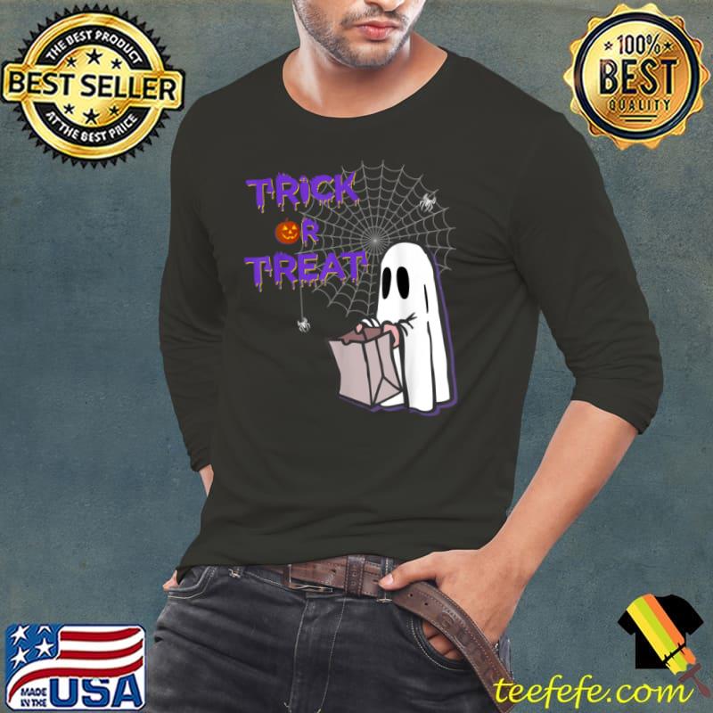 Funny Cute ghost asking for treats Halloween Costume T Shirt Long Sleeve Tee Funny Cute ghost asking for treats Halloween Costume T Shirt Long Sleeve Tee