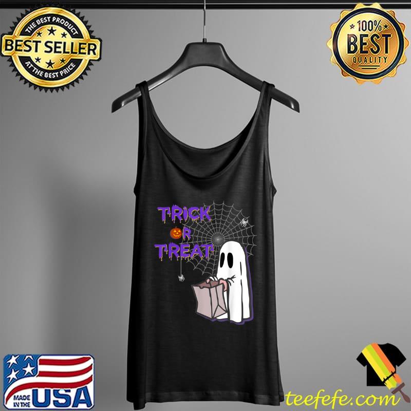 Funny Cute ghost asking for treats Halloween Costume T Shirt Tank Top Funny Cute ghost asking for treats Halloween Costume T Shirt Tank Top