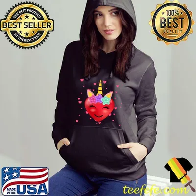 Funny Cute Unicorn Heart Valentines Day Girls Kids T-Shirt