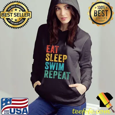 Funny Eat Sleep Swim Repeat Swimming Swimmer Funny Vintage Retro T-shirt