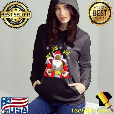 Funny Happy Black African American Santa Claus Christmas T-Shirt