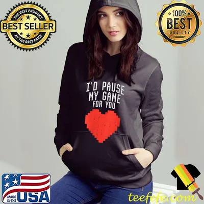 Funny Id Pause My Game For You Pixel Heart Mens Valentines Day Boy T-shirt