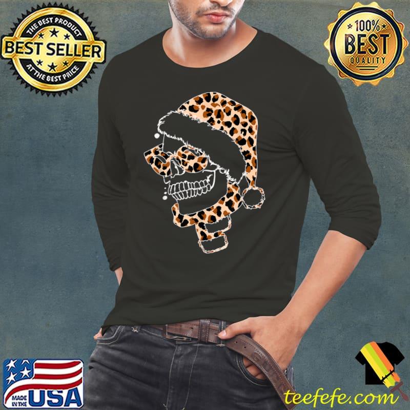 Funny Leopard Santa Skeleton Glasses Cheetah Skull Dead Inside T-Shirt Long Sleeve Tee Funny Leopard Santa Skeleton Glasses Cheetah Skull Dead Inside T-Shirt Long Sleeve Tee