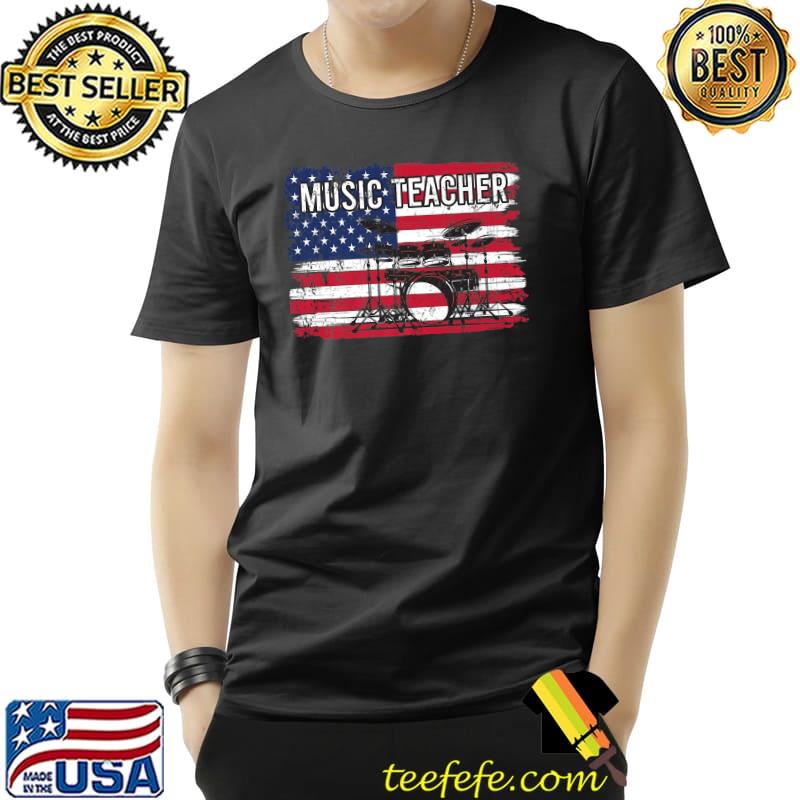 Funny Music Education for Patriotic USA Drums Music Teacher Premium T-Shirt Unisex Funny Music Education for Patriotic USA Drums Music Teacher Premium T-Shirt Unisex