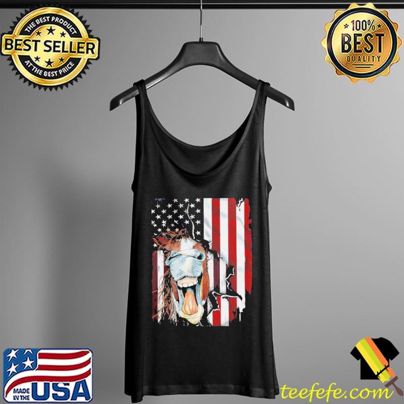 Funny Official American Horse Face Flag Shirt Tank Top Funny Official American Horse Face Flag Shirt Tank Top
