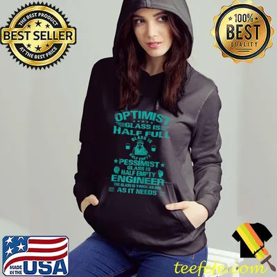 Funny Optimist glass is half full Electrical Engineer half empty T-Shirt
