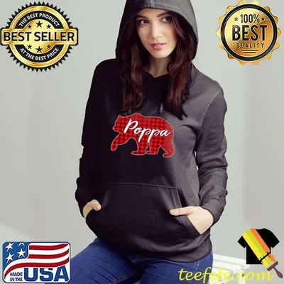 Funny Red Plaid Poppa Bear Matching Pajama Family Buffalo T Shirt