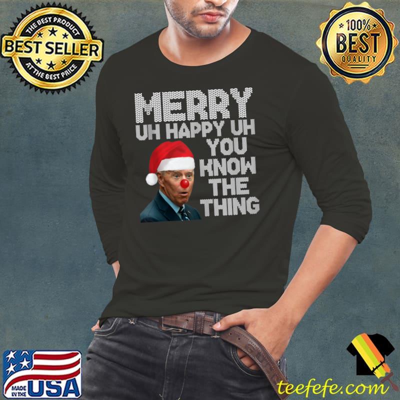 Funny Santa Biden Clown Happy Merry Ugly Christmas Sweater T-Shirt Long Sleeve Tee Funny Santa Biden Clown Happy Merry Ugly Christmas Sweater T-Shirt Long Sleeve Tee