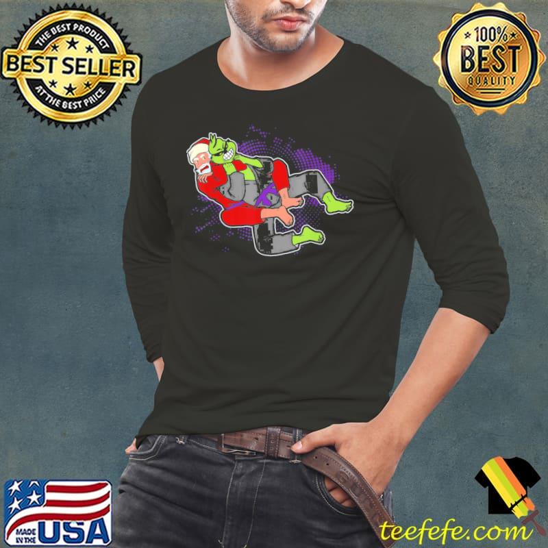 Funny Santa strangles monster holiday Jiu jitsu martial arts mma T-Shirt Long Sleeve Tee Funny Santa strangles monster holiday Jiu jitsu martial arts mma T-Shirt Long Sleeve Tee