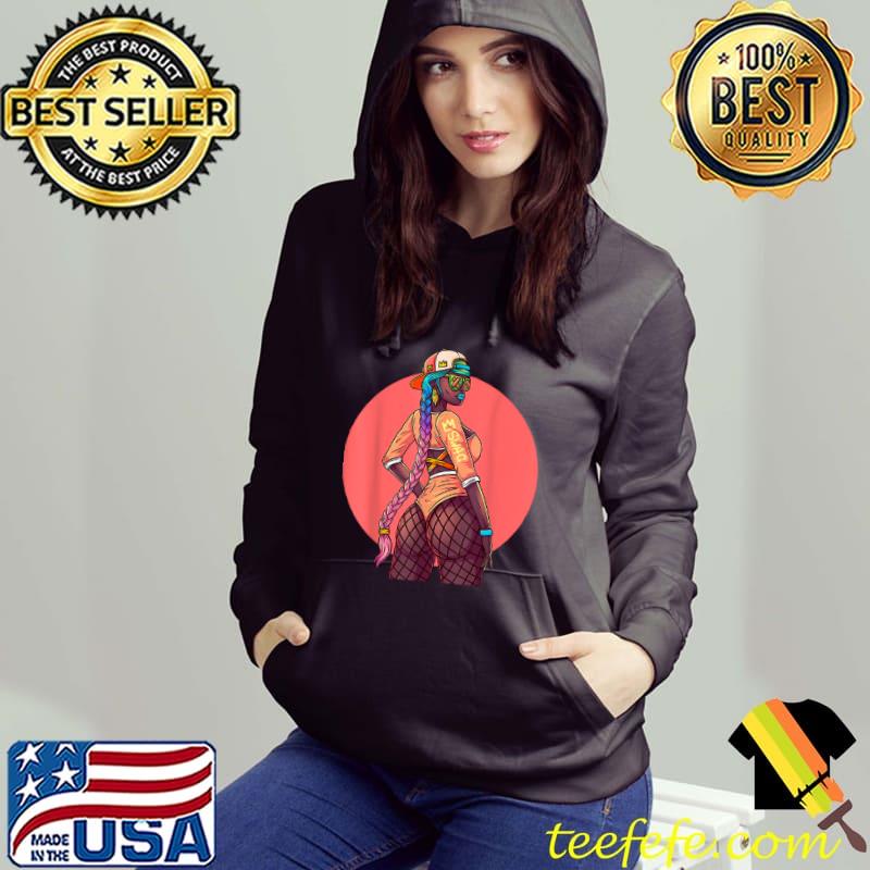 Funny Tee Swag Girl Boss Blue Lips Sexy Fashion Booty Pink Hair T Shirt