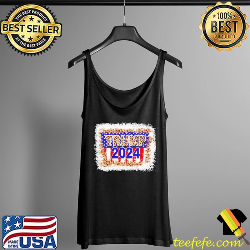 Funny Trump 2024 leopard American flag Tank Top Funny Trump 2024 leopard American flag Tank Top
