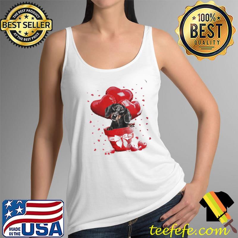Funny Valentine pot black Dachshund dog Tank Top Funny Valentine pot black Dachshund dog Tank Top