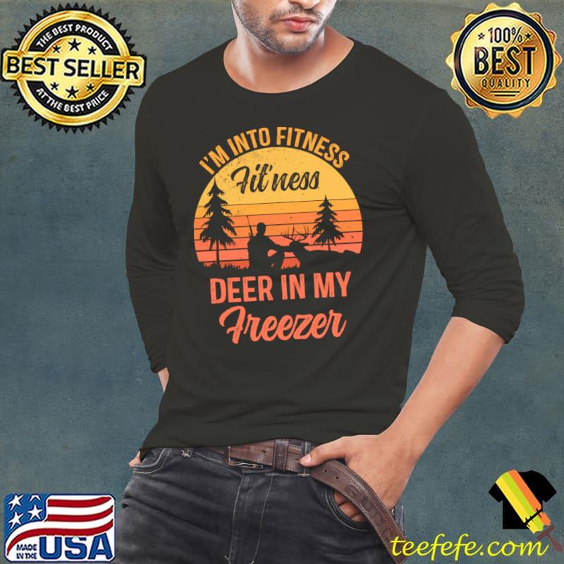 Funny Whitetail Buck Funny Deer Hunting Hunter I'm Into Fitness T-Shirt Long Sleeve Tee Funny Whitetail Buck Funny Deer Hunting Hunter I'm Into Fitness T-Shirt Long Sleeve Tee