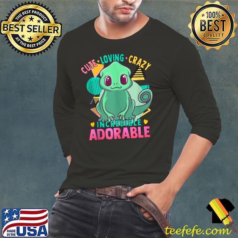 Gecko Lizzard - Cute Kawaii - Loving Crazy Adorable Vintage T-Shirt Long Sleeve Tee Gecko Lizzard - Cute Kawaii - Loving Crazy Adorable Vintage T-Shirt Long Sleeve Tee