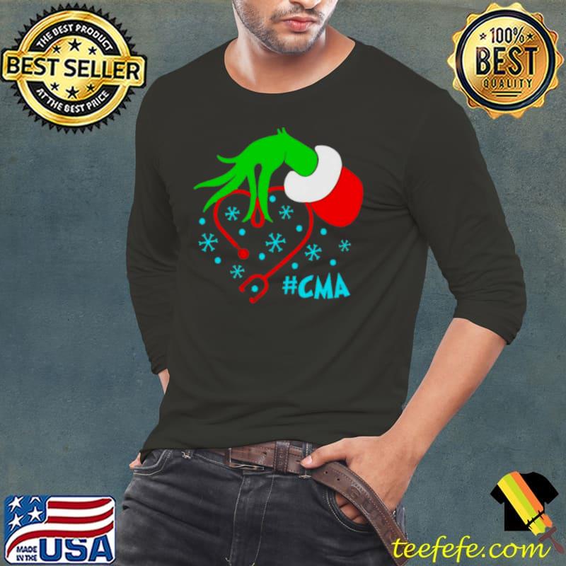 Grinch’s CMA Nurse Stethoscope Christmas Sweater Shirt Long Sleeve Tee Grinch’s CMA Nurse Stethoscope Christmas Sweater Shirt Long Sleeve Tee