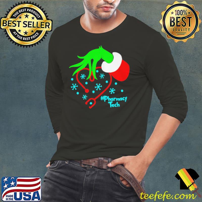 Grinch's pharmacy tech nurse stethoscope christmas Long Sleeve Tee Grinch's pharmacy tech nurse stethoscope christmas Long Sleeve Tee