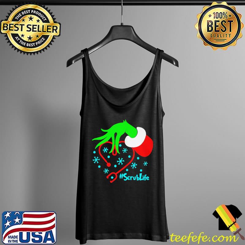 Grinch's scrub life nurse stethoscope christmas Tank Top Grinch's scrub life nurse stethoscope christmas Tank Top