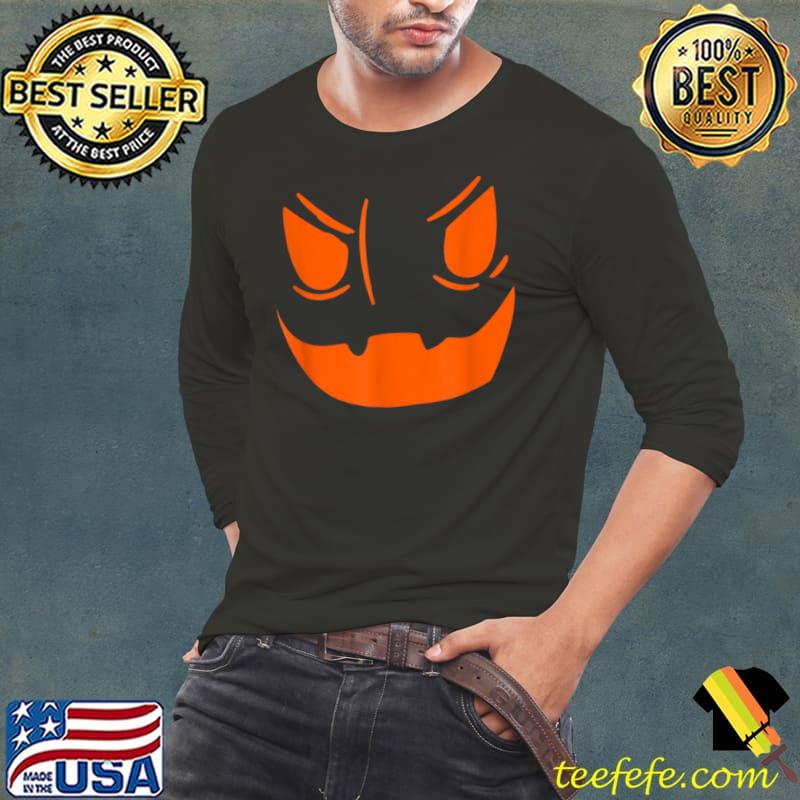 Halloween Pumpkin Face Jackolantern Costume T Shirt Long Sleeve Tee Halloween Pumpkin Face Jackolantern Costume T Shirt Long Sleeve Tee