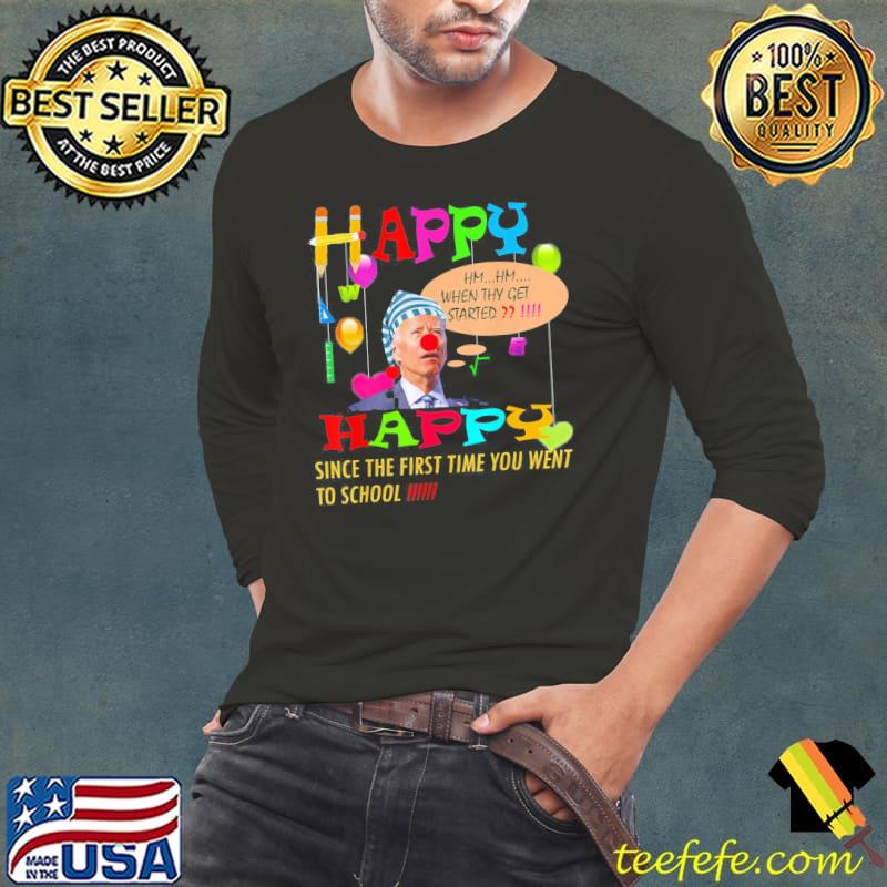 Happy 100 Day Of School For Students Joe Biden T-Shirt Long Sleeve Tee Happy 100 Day Of School For Students Joe Biden T-Shirt Long Sleeve Tee