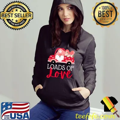 Happy Valentines Day Farm Truck Gnome Loads of Love T-Shirt