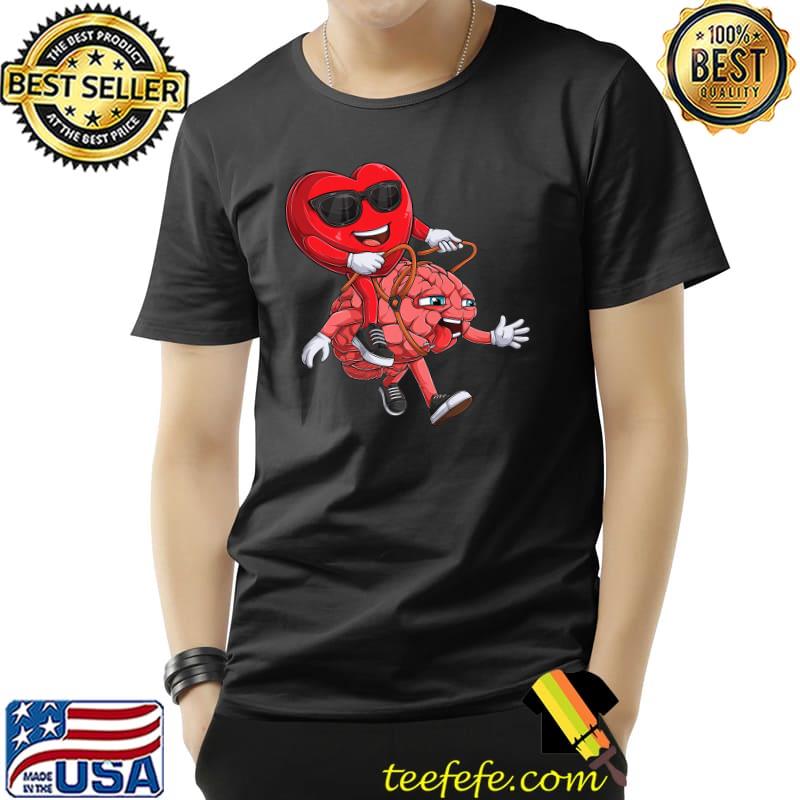 Heart riding Brain Love Valentines Day Heart Couple Lover Premium T-Shirt Unisex Heart riding Brain Love Valentines Day Heart Couple Lover Premium T-Shirt Unisex