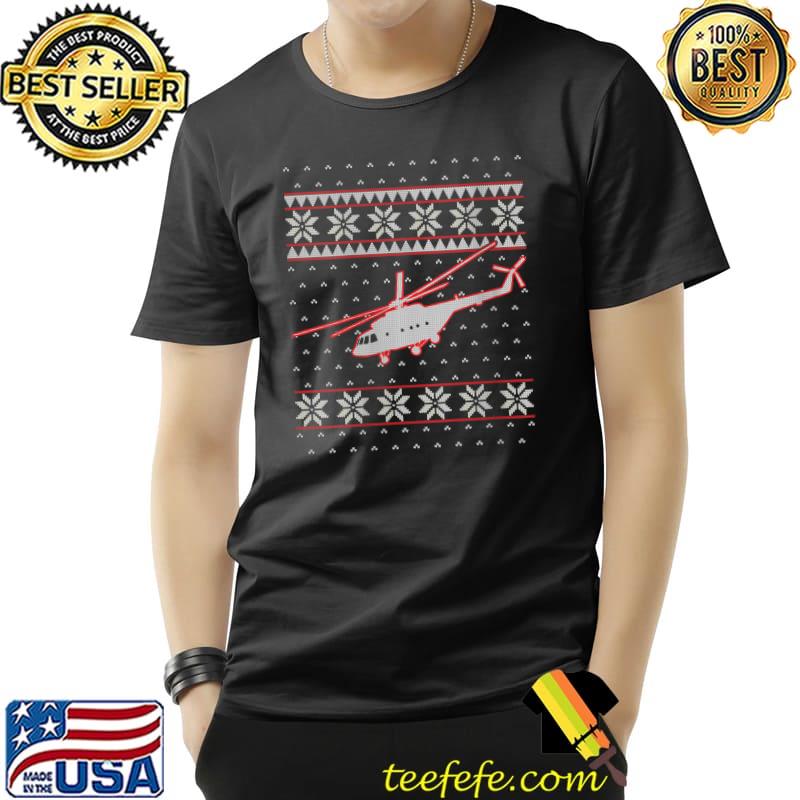 Helicopter Pilot Xmas Aviation Ugly Christmas T-Shirt Unisex Helicopter Pilot Xmas Aviation Ugly Christmas T-Shirt Unisex